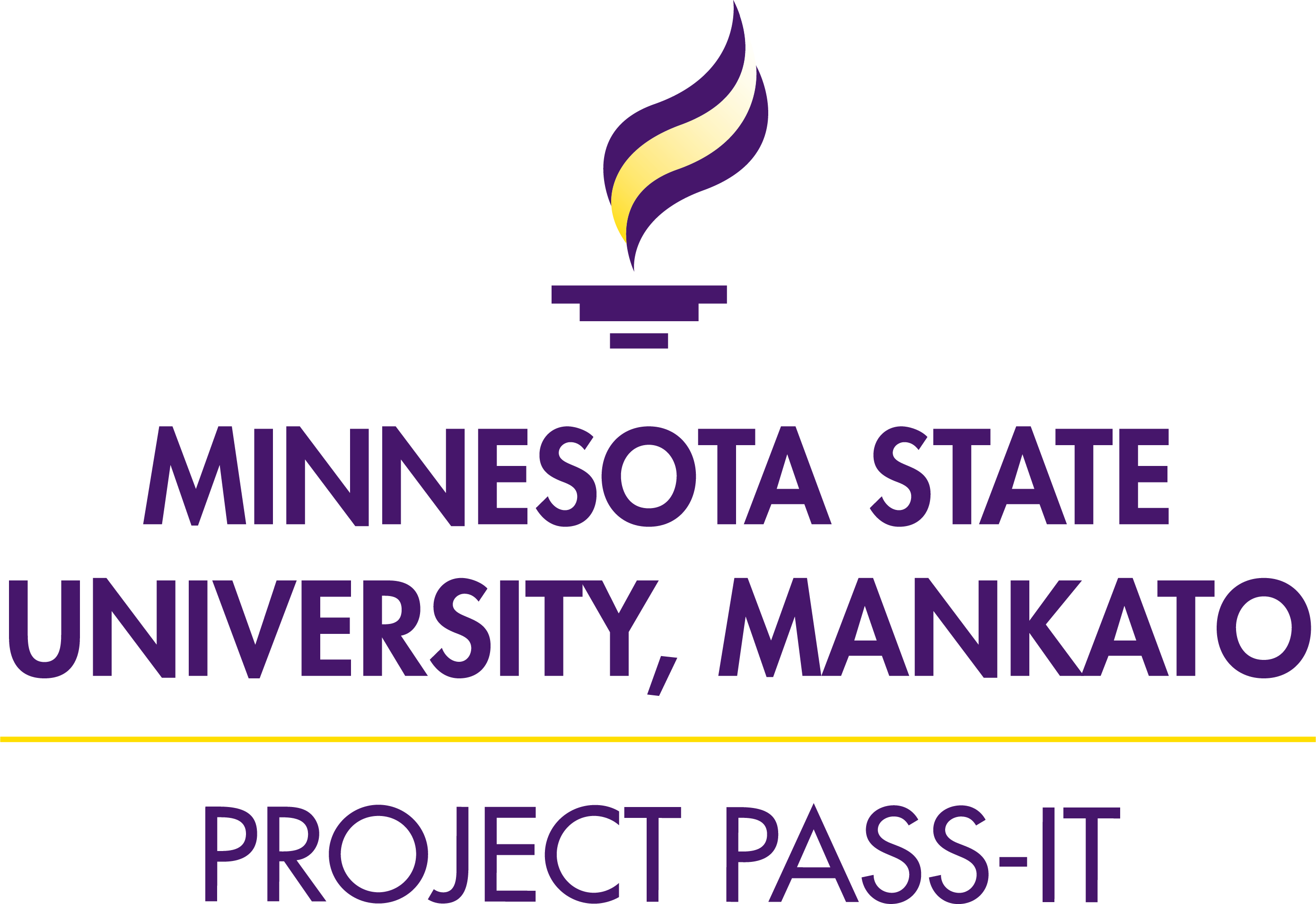 a purple and yellow logo