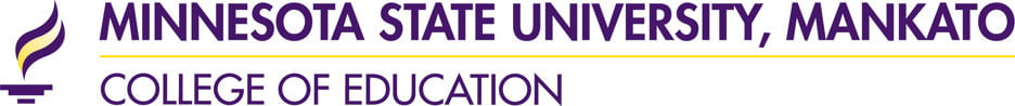 College of Education wordmark with the Minnesota State University, Mankato logo