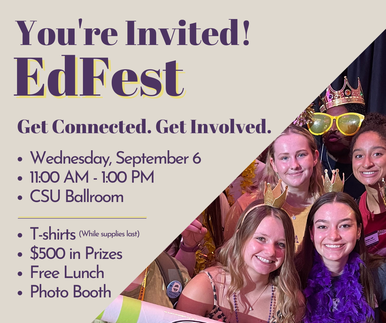 photo of EdFest invite with date and time. 