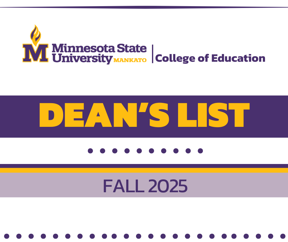 Decorative graphic with both MSU and COE wordmark. Dean's List. Fall 2025. 